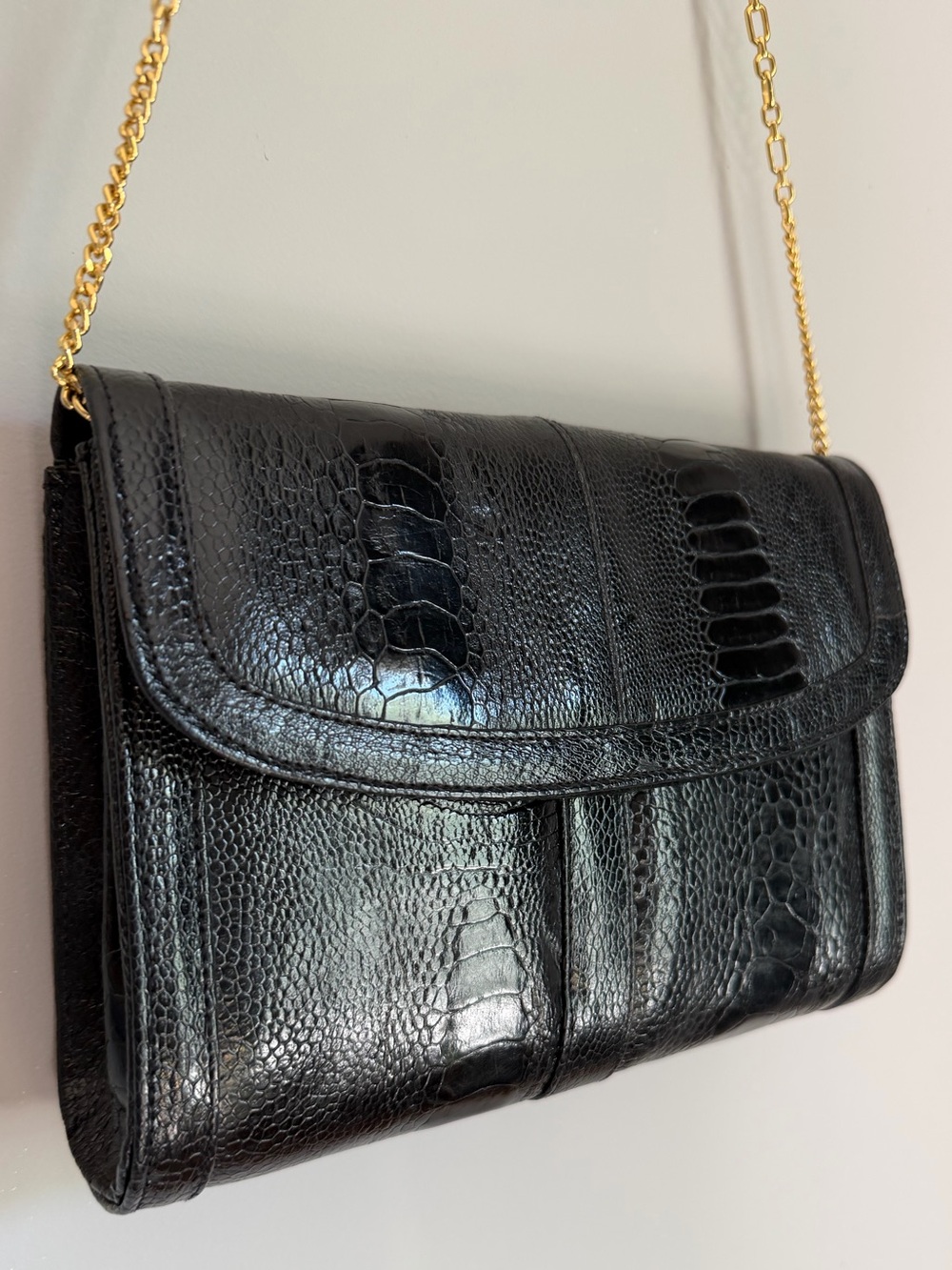 60s Gold Medal Pointer Export Model Ostrich Leg Chain Bag Perfect Vintage Luxury